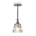 Подвесной светильник хромированного цвета с граненым прозрачным стеклянным плафоном Elstead Lighting варинант исполнения - 2 | Loft Concept в Тюмени