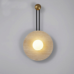 Бра круглое с каменным основанием и плафоном из стекла в форме шара Shaw Marble Lighting варинант исполнения - 4 | Loft Concept в Тюмени