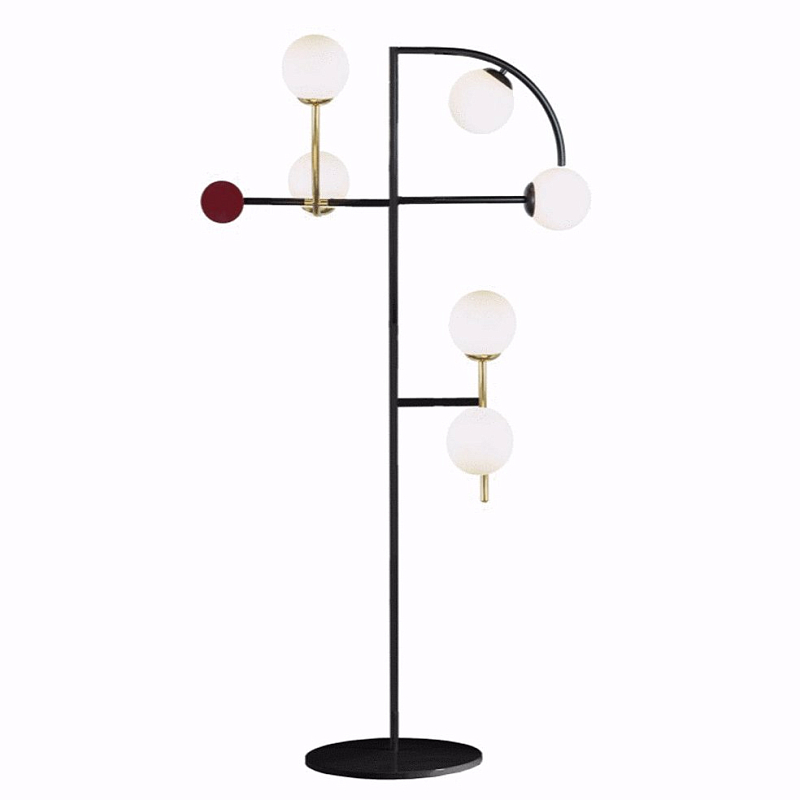 Торшер HELIO FLOOR LIGHT Черный Белый Латунь Красный Торшер HELIO FLOOR LIGHT Черный Белый Латунь Красный в Тюмени | Loft Concept