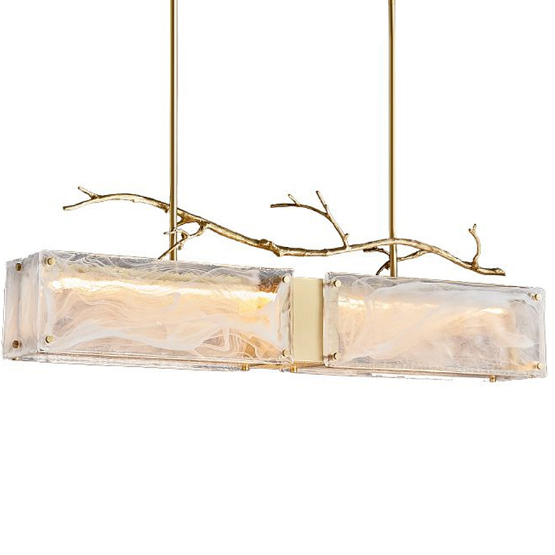 Люстра прямоугольная из фактурного стекла Chandelier Beam Латунь Прозрачный Люстра прямоугольная из фактурного стекла Chandelier Beam Латунь Прозрачный в Тюмени | Loft Concept