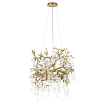 Подвесная люстра в виде ветвей деревьев золотого цвета с прозрачными подвесками-каплями 8 и 14 ламп Droplet Chandelier варинант исполнения - 2 | Loft Concept в Тюмени