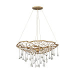 Люстра подвесная золотого цвета с металлическим сетчатым основанием и стеклянными каплевидными подвесками Hinkley варинант исполнения - 2 | Loft Concept в Тюмени