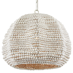 Подвесной светильник в форме купола с декором из круглых деревянных бусин White Wooden Beads Chandelier варинант исполнения - 2 | Loft Concept в Тюмени