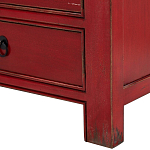 Деревянная ТВ-тумба с 5-ю выдвижными ящиками в китайском стиле красная Wei Chinese TV Stand варинант исполнения - 3 | Loft Concept в Тюмени