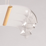 Люстра линейная с 3-мя белыми волнистыми плафонами Wave Line варинант исполнения - 10 | Loft Concept в Тюмени