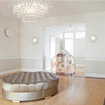 Люстра подвесная круглая с молочными стеклянными подвесками в форме капель Droplet Chandelier варинант исполнения - 4 | Loft Concept в Тюмени