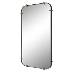 Зеркало настенное в черной металлической раме Mirror Cardinal варинант исполнения - 1 | Loft Concept в Тюмени