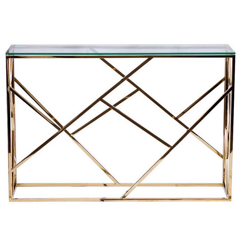 Консоль Serene Furnishing Gold Clear Glass Top Console Золотой Прозрачное Стекло Консоль Serene Furnishing Gold Clear Glass Top Console Золотой Прозрачное Стекло в Тюмени | Loft Concept