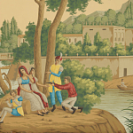 Обои ручная роспись Views of Italy Crepuscule варинант исполнения - 1 | Loft Concept в Тюмени