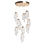 Люстра каскадная с 10-ю прозрачными плафонами Wave Line варинант исполнения - 2 | Loft Concept в Тюмени