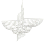 Люстра белая в форме спирали с декором из круглых деревянных бусин White Wooden Beads варинант исполнения - 3 | Loft Concept в Тюмени