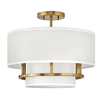 Потолочный светильник с двухслойным белым текстильным абажуром Hinkley варинант исполнения - 14 | Loft Concept в Тюмени