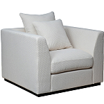 Дизайнерское кресло мягкое с обивкой из рогожки кремового цвета Decoration of Everything варинант исполнения - 1 | Loft Concept в Тюмени