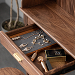 Туалетный стол деревянный с ящиком и зеркалом Moon Walnut Furniture варинант исполнения - 6 | Loft Concept в Тюмени