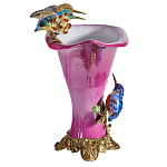 Ваза розового цвета из фарфора с птичкми и цветущими ветвями Garden of Eden варинант исполнения - 3 | Loft Concept в Тюмени