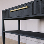 Дизайнерская Консоль с полкой и ящиком Primo Черный дуб варинант исполнения - 4 | Loft Concept в Тюмени