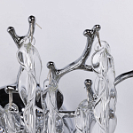 Бра цвета хром с ветвями и прозрачными стеклянными подвесками в виде вытянутых спиральных капель Droplet Chandelier варинант исполнения - 4 | Loft Concept в Тюмени