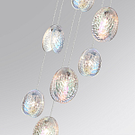 Люстра каскадная с 7-ю круглыми плафонами из рельефного стекла Disc Light варинант исполнения - 5 | Loft Concept в Тюмени