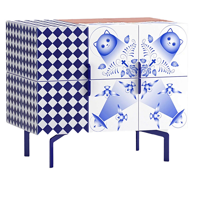 Тумба Grande Cats&Doves Синий Белый Голубой Тумба Grande Cats&Doves Синий Белый Голубой в Тюмени | Loft Concept