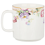 Кружка из фарфора белая с цветочным принтом 400 мл Flower Porcelain Collection варинант исполнения - 1 | Loft Concept в Тюмени