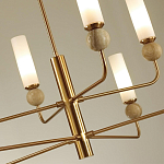 Люстра на штанге с 8-ю цилиндрическими матовыми плафонами и шарами из камня Orb Essence варинант исполнения - 11 | Loft Concept в Тюмени