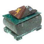 Шкатулка прямоугольная с зеркалом из натурального камня змеевик Stone Casket варинант исполнения - 4 | Loft Concept в Тюмени