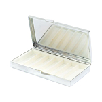 Таблетница карманная прямоугольная на 7 отделений с зеркалом и накладкой из натурального камня Амазонит Silver Stone Pillboxes варинант исполнения - 3 | Loft Concept в Тюмени