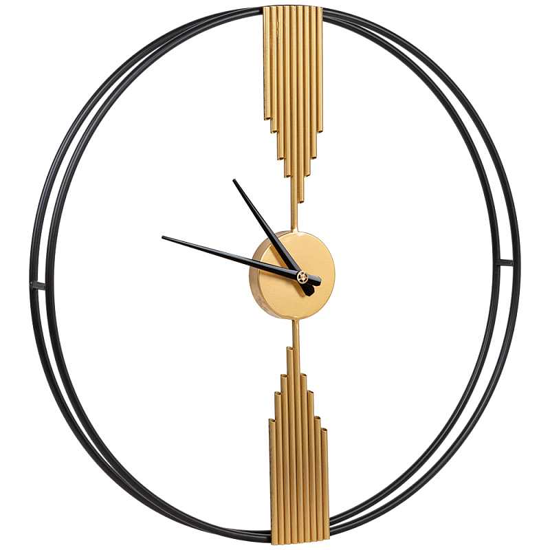 Часы настенные круглые из металла Mirror Tower Clock Золотой Черный Часы настенные круглые из металла Mirror Tower Clock Золотой Черный в Тюмени | Loft Concept