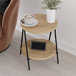 Стол приставной с 2-мя круглыми столешницами из дерева ESSEL OAK варинант исполнения - 8 | Loft Concept в Тюмени