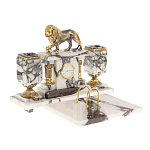 Настольный письменный набор из мрамора с декором в виде льва в подарочной упаковке Marble Accessory варинант исполнения - 2 | Loft Concept в Тюмени