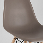 Пластиковый стул на ножках из массива бука Eames Cappuccino варинант исполнения - 7 | Loft Concept в Тюмени