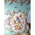 Ваза из голубого фарфора с рисунком птиц и цветов и декоративными элементами Blue Garden варинант исполнения - 9 | Loft Concept в Тюмени