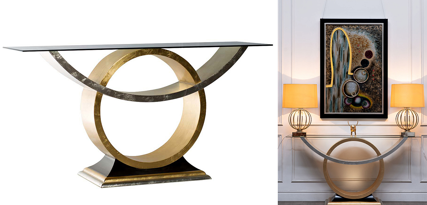Консоль Wooden Base Gold & Silver Консоль Wooden Base Gold & Silver - Loft-Concept в Тюмени