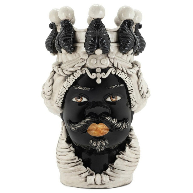 Ваза Vase Moro Man Black Big Черный Бежевый Ваза Vase Moro Man Black Big Черный Бежевый в Тюмени | Loft Concept