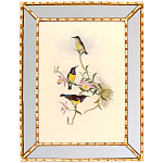 Постер с изображением птиц и цветов в зеркальной раме Blooming Birds Poster варинант исполнения - 8 | Loft Concept в Тюмени