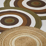 Ковер круглый из хлопка с контрастным узором Bullseye 150 варинант исполнения - 7 | Loft Concept в Тюмени