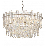 Круглая люстра с хрустальными подвесками на серебряном каркасе Gorgeous Crystal Light варинант исполнения - 2 | Loft Concept в Тюмени