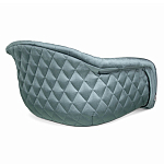 Барный стул со спинкой и мягкой обивкой с ромбами на 4-х деревянных ножках Голубой Велюр Ava Charm варинант исполнения - 3 | Loft Concept в Тюмени