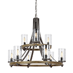 Люстра с цилиндрическим плафонами из толстого волнистого стекла в индустриальном стиле Feiss варинант исполнения - 1 | Loft Concept в Тюмени