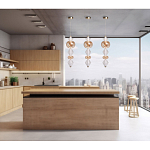 Подвесной светильник с вертикальной композицией из прозрачных и янтарных стеклянных шаров и ромбов Gabriel Scott Luna варинант исполнения - 21 | Loft Concept в Тюмени