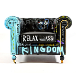 Кресло "Баския и Уорхол" Basquiat Warhol graffiti chair натуральная кожа варинант исполнения - 1 | Loft Concept в Тюмени