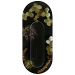 Подставка под благовония из эпоксидной смолы с цветами черная Epoxy Resin Flowers Incense Oval Stand Black варинант исполнения - 1 | Loft Concept в Тюмени