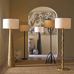 Торшер с цилиндрическим тканевым абажуром на каркасе волнистой формы Rotation варинант исполнения - 4 | Loft Concept в Тюмени