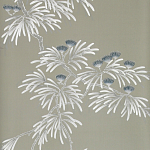 Обои ручная роспись Silk Tree Special Colourway on Pale Grey dyed silk варинант исполнения - 1 | Loft Concept в Тюмени