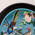 Стул из массива бука бирюзовый с изображением птиц и цветов Turquoise Chinoiserie Birds Garden Chair варинант исполнения - 3 | Loft Concept в Тюмени