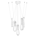 Подвесной светильник белого цвета с 6-ю изогнутыми плафонами Flow Loop варинант исполнения - 2 | Loft Concept в Тюмени