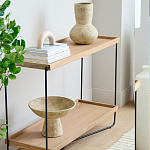 Консоль деревянной столешницей и полкой Wooden Table Top and Shelf варинант исполнения - 5 | Loft Concept в Тюмени