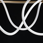 Люстра подвесная круглая золотого цвета с белыми изогнутыми световыми линиями Luke Lampco Tracer Lamp варинант исполнения - 9 | Loft Concept в Тюмени