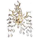 Бра с ветвистым каркасом и стеклянными подвесами цвет золото Golden Leaf Fall варинант исполнения - 1 | Loft Concept в Тюмени
