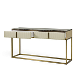Консоль прямоугольная на золотом каркасе с 2-мя ящиками Warwick варинант исполнения - 2 | Loft Concept в Тюмени